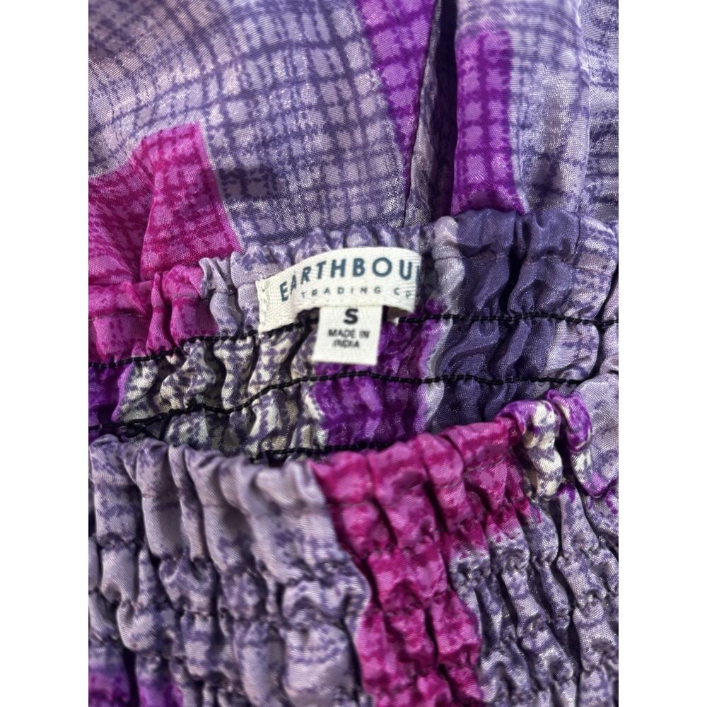 Earthbound Trading Co Harem Pants Womens Small Purple Boho Festival Paisley - Picture 5 of 6